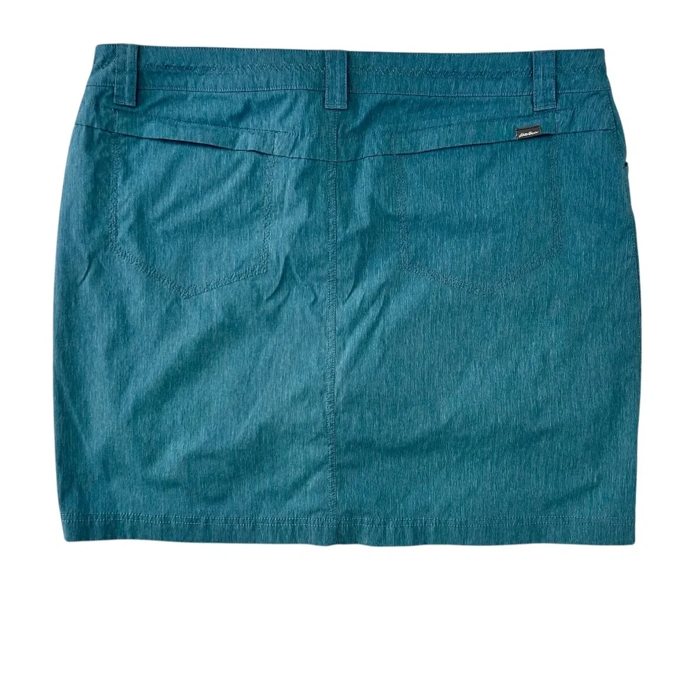 EDDIE BAUER Women’s Horizon Active Skort Teal Green Zip Pockets Moisture-wick L‎ - Picture 2 of 10
